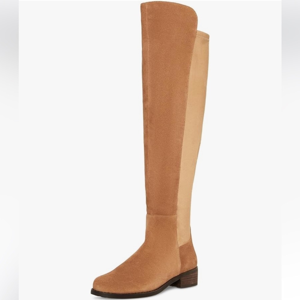 Blondo Velma waterproof riding boots in camel suede size 7.5 tan brown new